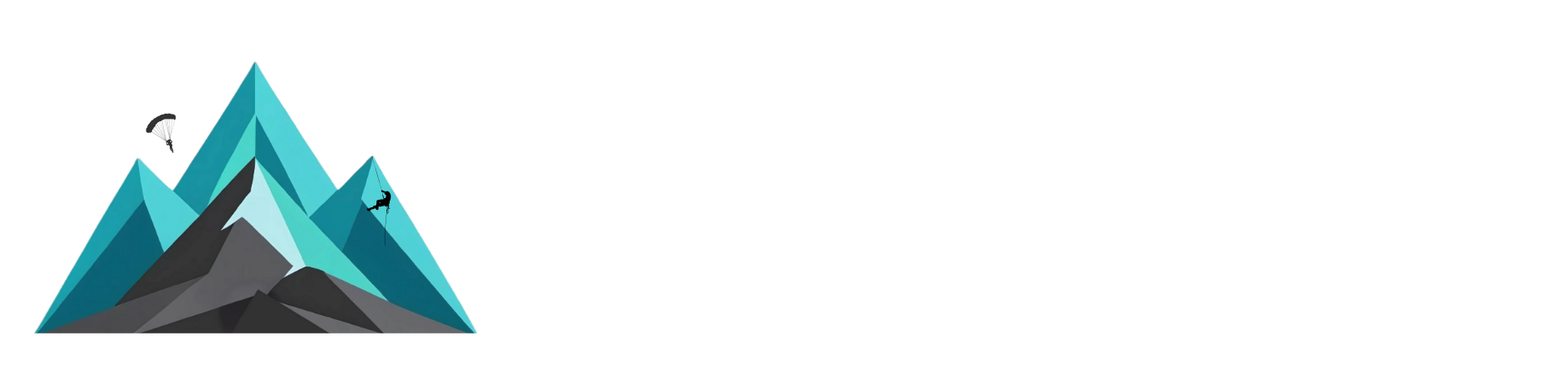 Adventure booking logo with mountains